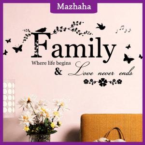 Mazhaha Đề can Vinyl trích dẫn chữ gia đình có thể tháo rời miếng dán tường trang trí nhà cửa tranh tường nghệ thuật