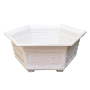 Combo 10 chậu hoa bonsai lục giác 21x8cm nhựa PP dày dặn bền chắc trắng nâu đỏ