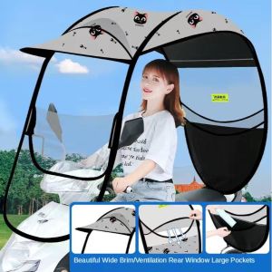 Sunshade Universal Electric Motorcycle Rain Cover Canopy Awning Rainproof Sunscreen For Scooters Battery Ebike Car Motorcycle