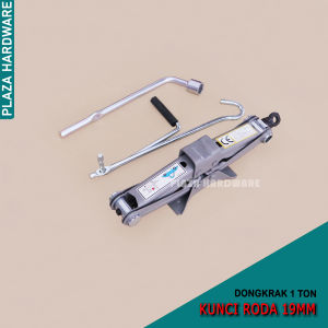 Paket Dongkrak Mobil 1 Ton dan Kunci Roda 19 mm