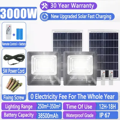 Solar Lights With Solar Panel 10000W Outdoor Lighting Solar Flood Light Garden Lamp Energy-Saving Waterproof LED Lights