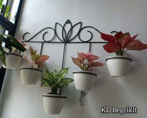 STANDING POT DINDING SUSUN 5 + BONUS POT / RAK BUNGA BESI MURAH