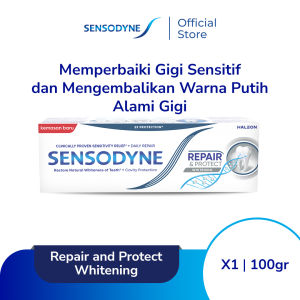 Sensodyne Toothpaste Pasta Gigi Sensitif Repair & Protect Memperbaiki Secara Menyeluruh + Gigi Putih Alami Whitening 100gr