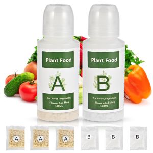Hydroponic Nutrients A&B for Plant Growth 800ml Total - Fertilizer for Indoor Hydroponics Garden & Growing Vegetables Fruits Flowers