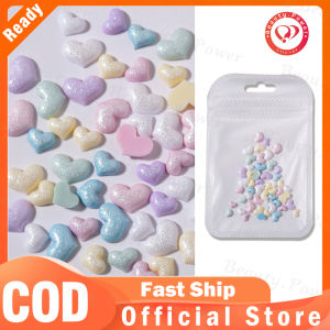 Phụ kiện nghệ thuật vẽ móng gấu 50 CÁI / Sơn 3D Ngọc trai Màu Nhựa Nơ Trang sức Nghệ thuật Làm móng / Đồ trang sức nghệ thuật móng tay hình trái tim