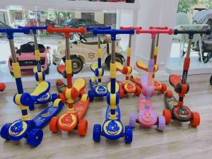[Hoàn tiền 10%]Xe trượt Scooter - xe trượt Có phanh hãm + 3 bánh phát sáng cho bé 3-8 tuổi
