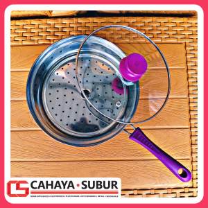 Panci Kukus Kuah Sup 20cm OKO Stainless Steel Steamer Serbaguna Tutup Kaca High Quality Kitchenware