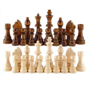 32pcs Chess Set 2.2inch King Figures Chess Game Pawns Figurine Backgammon Pieces Wooden Chess Pieces