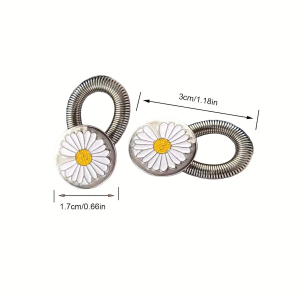 60pcs Pants Extender Button Jeans Waistband Extender Button No Sew Metal Collar Elastic Spring Buttons for Various of Pants Regular Pants JeansCowboy Clothing