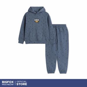 Bộ Quần Áo Nỉ Bé Trai Bigfox 9-15 Tuổi N26 Bộ Đồ Thu Đông Dài Tay Áo Hoodie Có Mũ Size Đại 30-55kg