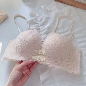 Bra Push Up Wanita Tanpa Kawat Renda Busa Tebal Kancing Depan Bh Seksi Pakaian Dalam Wanita LO012
