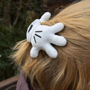 NOVELLEO Dễ thương Kẹp tóc Tay  Kẹp gắp Vải nhung lông Kẹp tóc hoạt hình Cá nhân hóa Phụ kiện đội đầu nữ Kẹp tóc hình bàn tay  Cô Gái