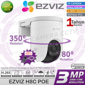IP CAMERA EZVIZ H8C 3MP 2K KAMERA CCTV POE BERSUARA BERWARNA
