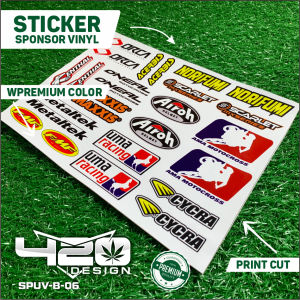 Stiker Racing 1 pack isi 25 27 32 Stiker Sponsor Stiker Helm Stiker Motor Sticker Motor - KODE SPUV-B - 420 Design