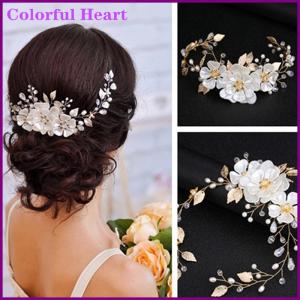 Colorful Heart Women bridal white flower rhinestone hair clip wedding hair accessories
