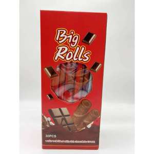 30pcs Big Rolls Wafer Chocolate Strawberry Milk MR.HE