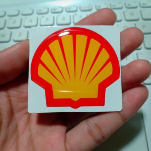 Emblem sticker timbul resin lentur SHELL
