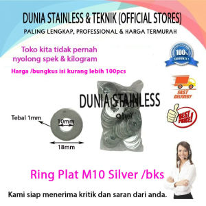 Ring Plat M10 Silver 10mm x 18mm x 1mm