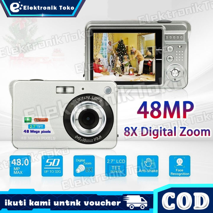 Kamera Digital Pocket Digimo Original Full Set Kamera Digital HD 48 Juta Piksel K09 Kamera DSLR Fotografi Selfie Rumah Tangga Siswa 48MP Layar LCD 2,7 Inci Zoom 8x Tangkap