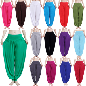 HOLA 3XL Plus Size Women Pants Colorful Harem Modal Bloomers Dance Pants Smooth Legging Trouser