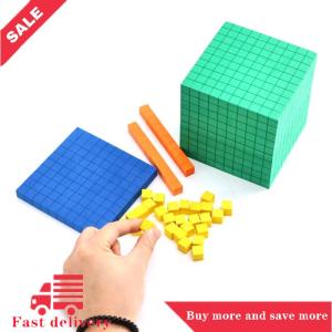 [COD] Ten Blocks Complete Set Kids Math Plaything Math Blocks Plastic Base Ten Set Cube Kids Math Plaything Counting Cubes Set
