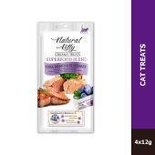 (min of 10 packs -  can mix) Natural Kitty Creamy Treats Superfood Blend Cat Treats 4x12g Per Pack