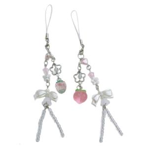 Set of 2 Unique Strawberry Phone Chain Combines Style and Functionality Peach Phone Pendant for Add Charm to Any Outfit