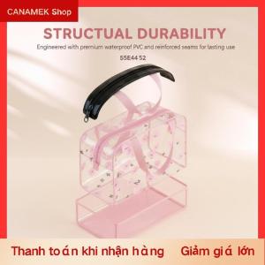 CS 1Pcs Xách Tay Mỹ Phẩm Organizer Công Suất Lớn Trong Suốt PVC In Túi Vệ Sinh Cá Nhân Du Lịch Vệ Sinh Cá Nhân Make up Túi