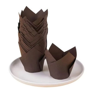 100PCS Tulip Muffin Paper Cups Baking Cupcake Liner Disposable Greaseproof Moldes Dessert Cake Wrapper Case Holders