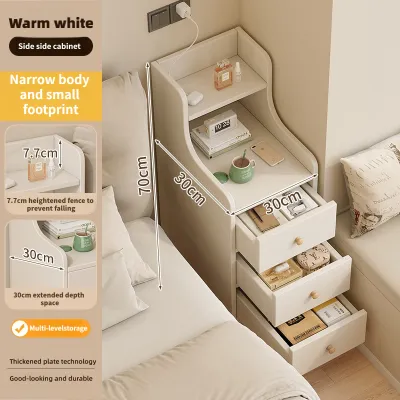 Bedside table white side cabinet bedroom bedside cabinet with drawer small bedside table meja tepi katil Bedside Shelf 床头柜