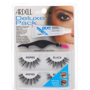 Ardell Deluxe Pack Wispies Lashes with Applicator and Eyelash Adhesive 1 Set