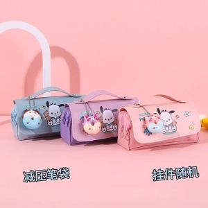 Cross-Border Kuromi Handheld Stress Relief Pencil Case Kai Tiao Cat Stress Relief Stationery Student Multifunctional Double-Layer Large Capacity Bag