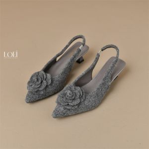 LOEI Roseline Heels Floral Wanita Slingback Feminim R22