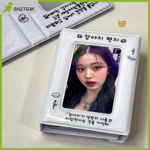 【SHZTGM】 กระเป๋าใส่บัตรทรงซองจดหมายแบบตารางทรงหลวมสำหรับใส่บัตรลายครีมลูกสุนัขแบบตารางเดี่ยวกระเป๋าใส่อัลบั้ม