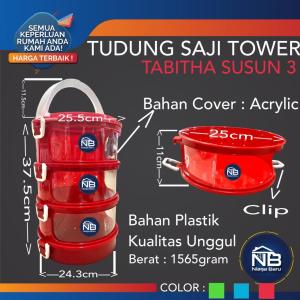 TUDUNG SAJI TOWER 3 SUSUN TABITHA / Tempat Penyimpanan Makanan 3 Susun