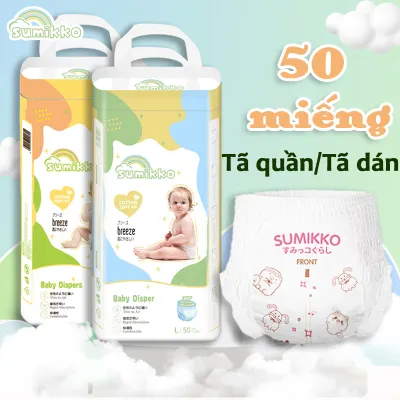 SUMIKKO 50 Miếng Tã quần Siêu Khô Thoáng size S/M/L/XL/XXL/XXXL Tã dán sơ sinh -100% Thoáng Khí Mega Jumbo
