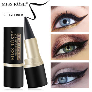 MISS ROSE Eye Enhancing Black Kajal Eyeliner Stick Solid Thick Eyeliner Gel Makeup Smooth Waterproof Longwear Smoky Eyes Liner