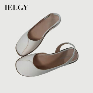 IELGY Womens stylish flat sandals with closed toe slip-on sandals to match skirt
