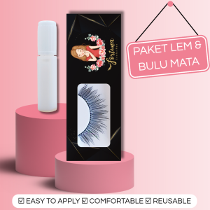 Bulu Mata Palsu Satuan Natural dan Lem 1 Set S-6603 | Untuk Wedding dan Wisuda