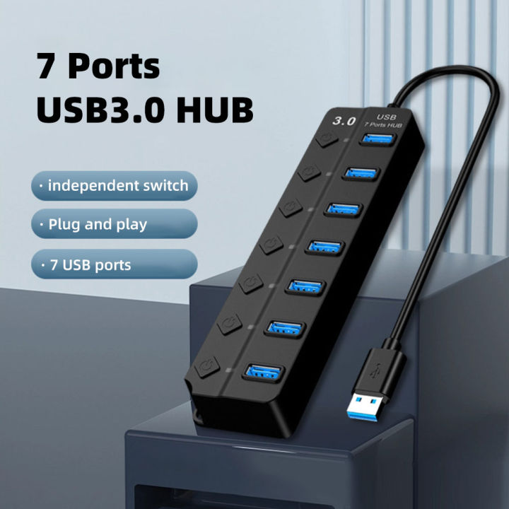 4/7 Ports USB High Speed Expansion 3.0 Hub Independent Switch HUB Line ...