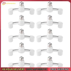 Winnereco 10Pcs E27 To E27 Bulb Lamp Holder Flame Retardant Light Bulb Adapter Dual Heads Lamp Holder for Home Garage