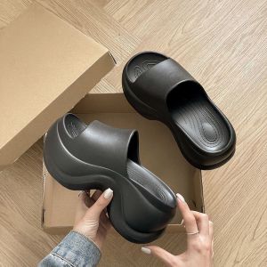 [Free Shipping] Height-Increasing Slippers Thick-Soled Outdoor Slip-On Sandals For Women High-Heeled Casual Sandals WomenS Beach Shoes Home Slippers For Women