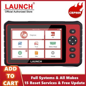 LAUNCH X431 CRP909 OBD2 ระบบครบวงจรเครื่องมือสแกน OE-Level พร้อม SAS TPMS IMMO ABS DPF EPB 28 + บริการรีเซ็ต EOBD JOBD มืออาชีพ Wifi เครื่องมือการวินิจฉัยสำหรับรถโปรตอน Predua Auto VIN Auto-Click Update 2024 Elite ใหม่ล่าสุดเครื่องอ่านโค้ด