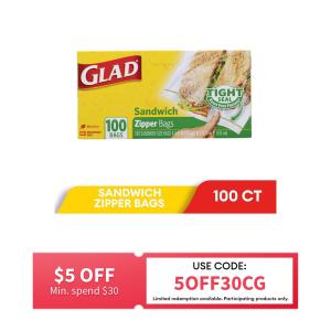 Glad Zipper Sandwich Bags 100S