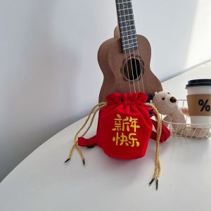 MIRACLE HOME STORE Wallet Canvas Coin Purse Chinese Style Red New Year Coin Purse Gift Red Packet Lucky Wallet Children
