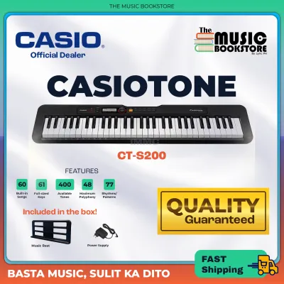 Casio CT-S200 61-Key Portable Piano Keyboard with USB-MIDI Connectivity LCD Screen Auto-Accompaniment Built-in Songs/Tones/Rhythms
