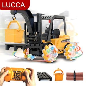 RC Crane Forklift Remote Control dengan Lampu 2.4GHZ 21Channel Mainan Mobil Truk
