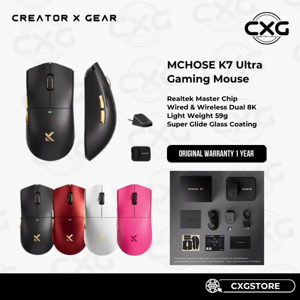 MCHOSE K7 Ultra Lightweight Wireless Gaming Mouse Lightweight Magnetic Wireless Charging Dock Esports