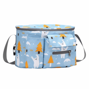 WARM STOP Cartoon Baby Stroller Bag Multiple Pockets Large Capacity Diaper Bag Organizer Universal Oxford Cloth Mummy Storage Bag Baby Stroller Accessories