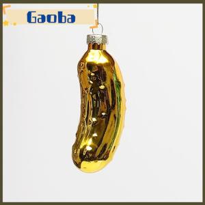 gaoba เครื่องประดับแขวนต้นคริสต์มาส1ชิ้นจี้แก้วแตงกวาแตงกวาแตงกวาดองจี้ตกแต่งต้นคริสต์มาส